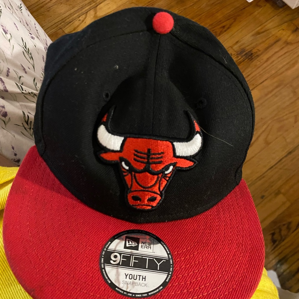 New Era Kids Black and Red Bulls Cap